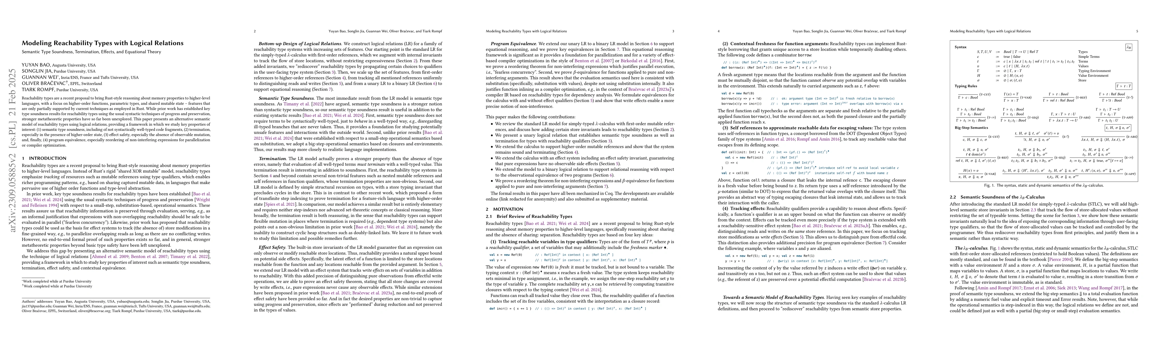 Thumbnail for Modeling Reachability Types with Logical Relations
