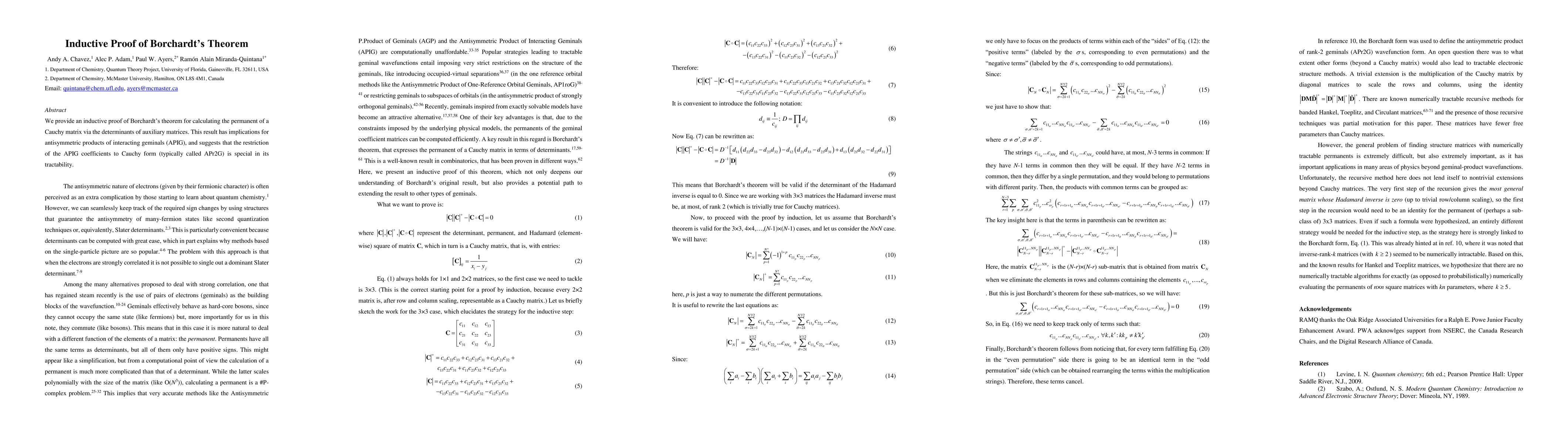 Thumbnail for Inductive Proof of Borchardt's Theorem
