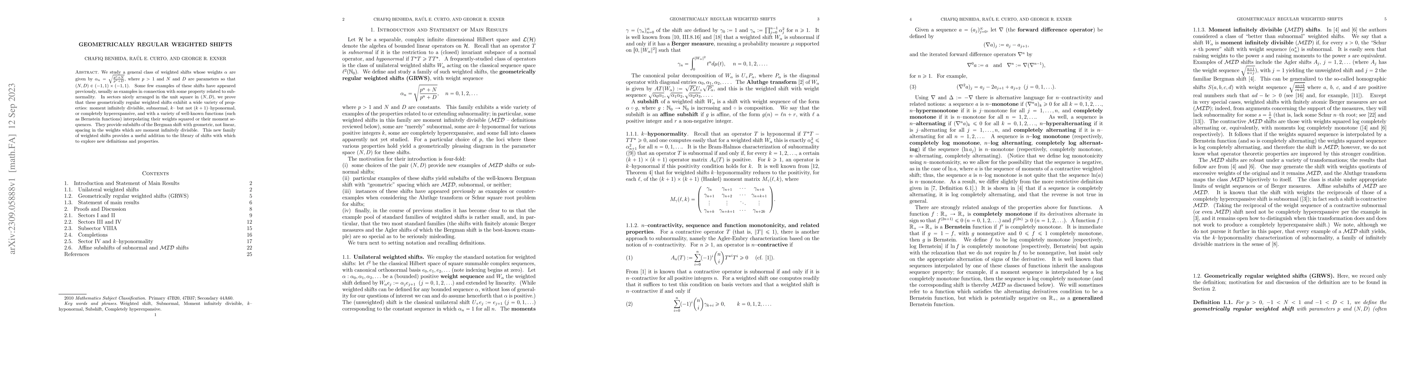 Thumbnail for Geometrically regular weighted shifts