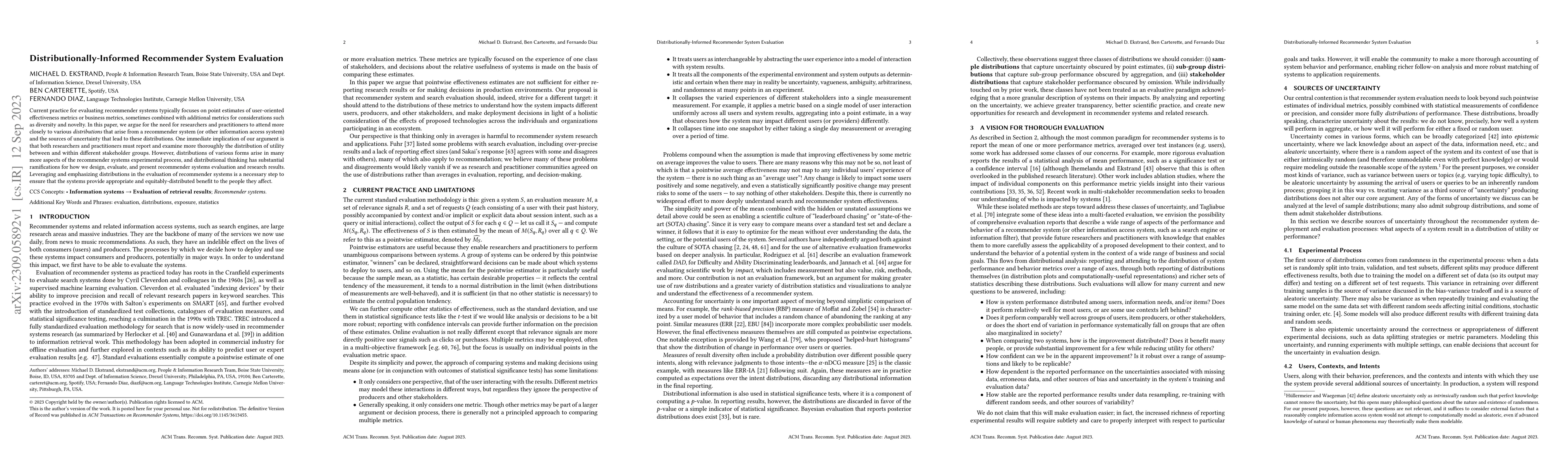 Thumbnail for Distributionally-Informed Recommender System Evaluation