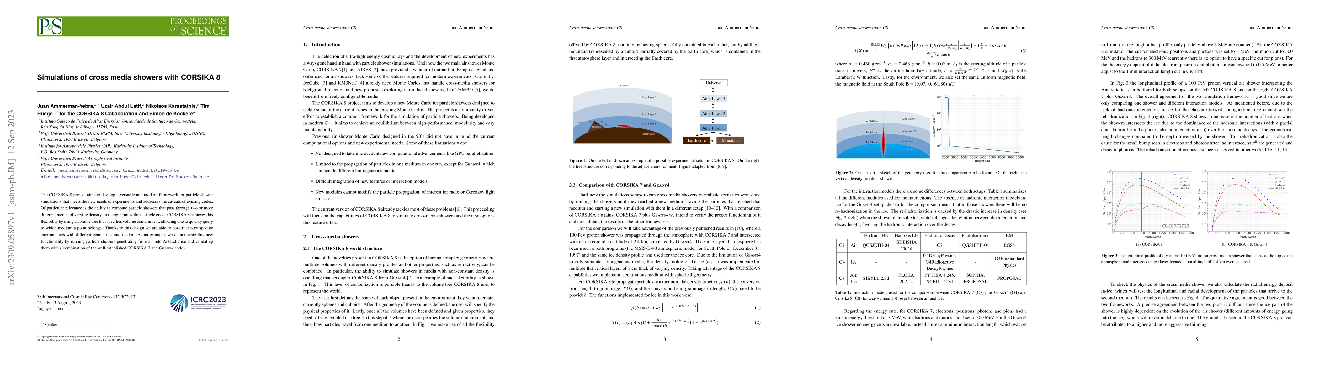 Thumbnail for Simulations of cross media showers with CORSIKA 8