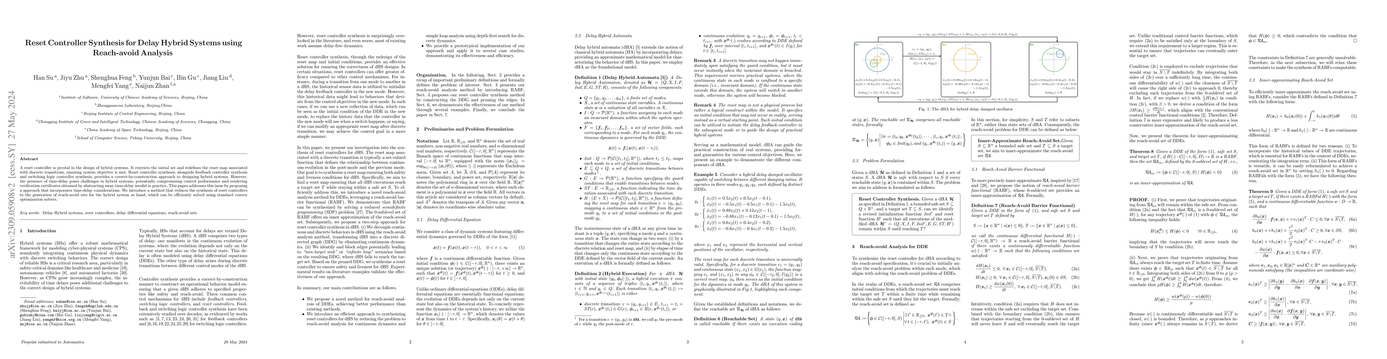 Thumbnail for Reset Controller Synthesis by Reach-avoid Analysis for Delay Hybrid
  Systems
