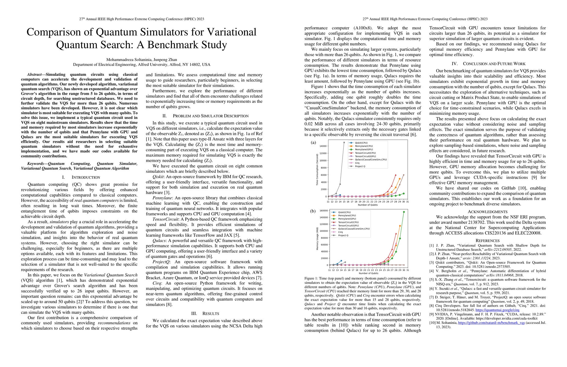 Thumbnail for Comparison of Quantum Simulators for Variational Quantum Search: A
  Benchmark Study