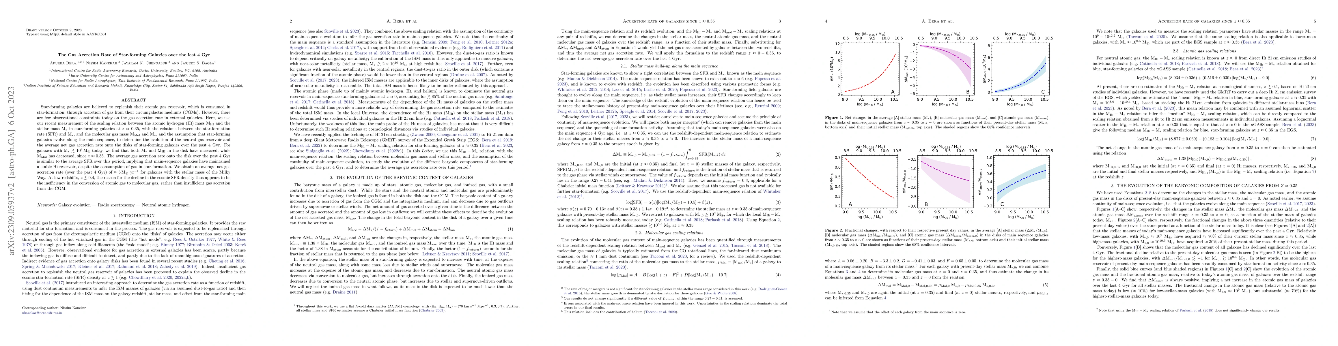 Thumbnail for The Gas Accretion Rate of Star-forming Galaxies over the last 4 Gyr