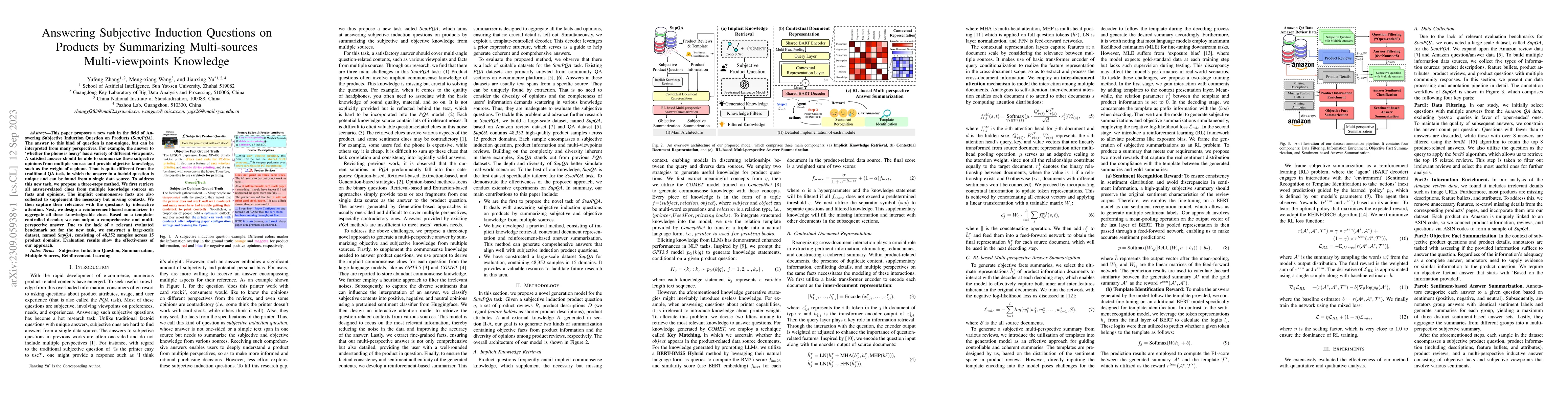 Thumbnail for Answering Subjective Induction Questions on Products by Summarizing
  Multi-sources Multi-viewpoints Knowledge