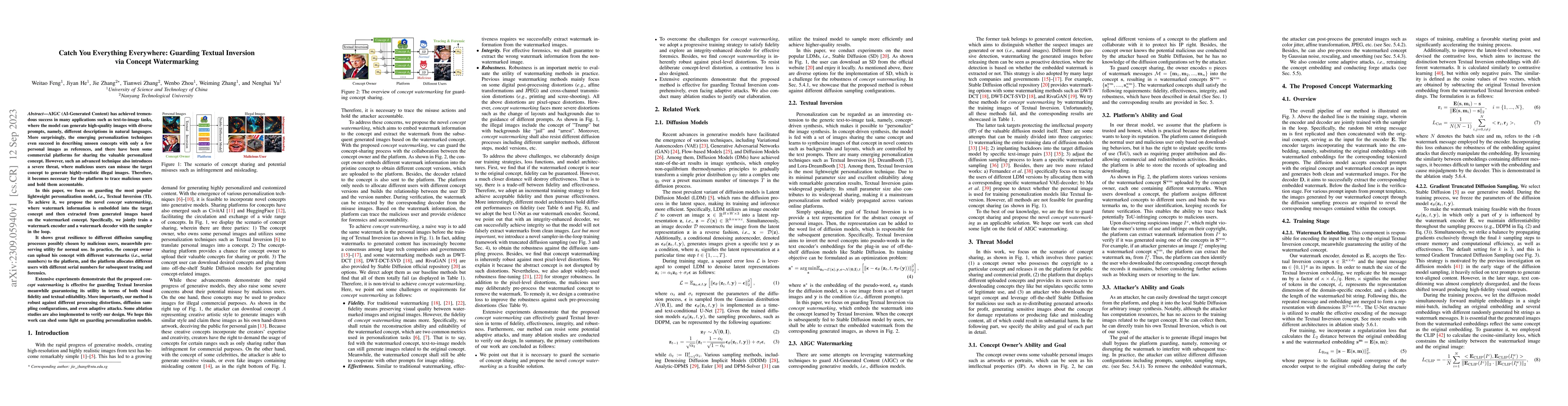 Thumbnail for Catch You Everything Everywhere: Guarding Textual Inversion via Concept
  Watermarking