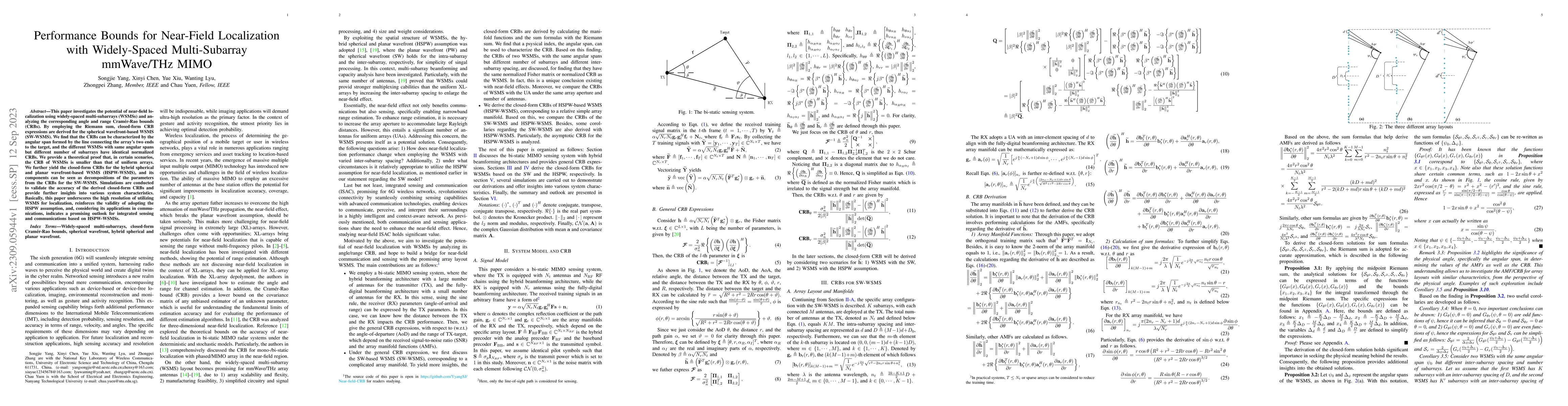 Thumbnail for Performance Bounds for Near-Field Localization with Widely-Spaced
  Multi-Subarray mmWave/THz MIMO