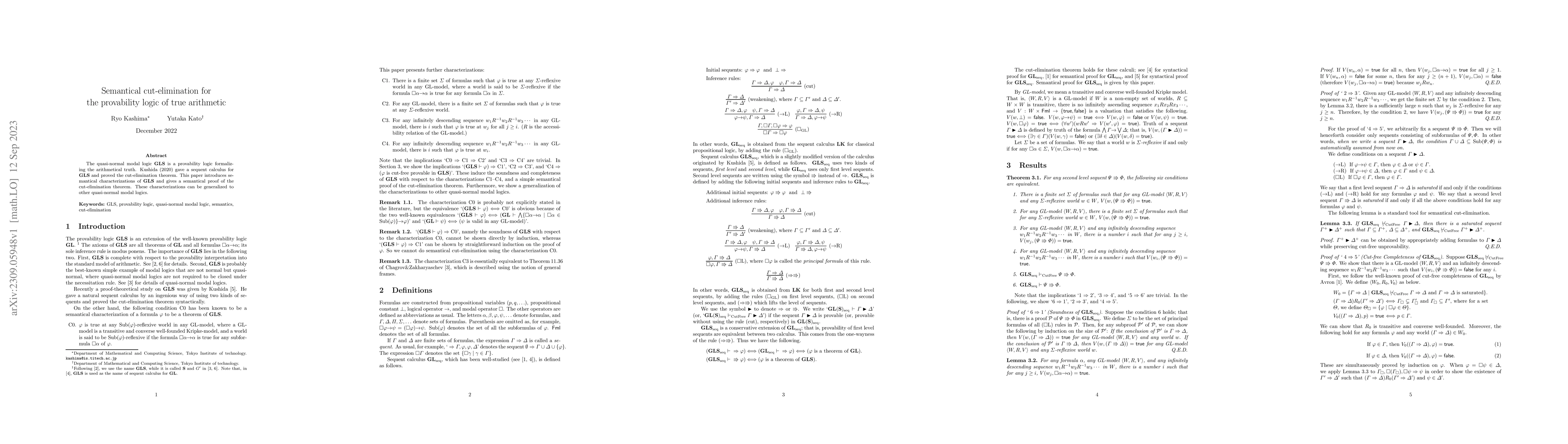 Thumbnail for Semantical cut-elimination for the provability logic of true arithmetic