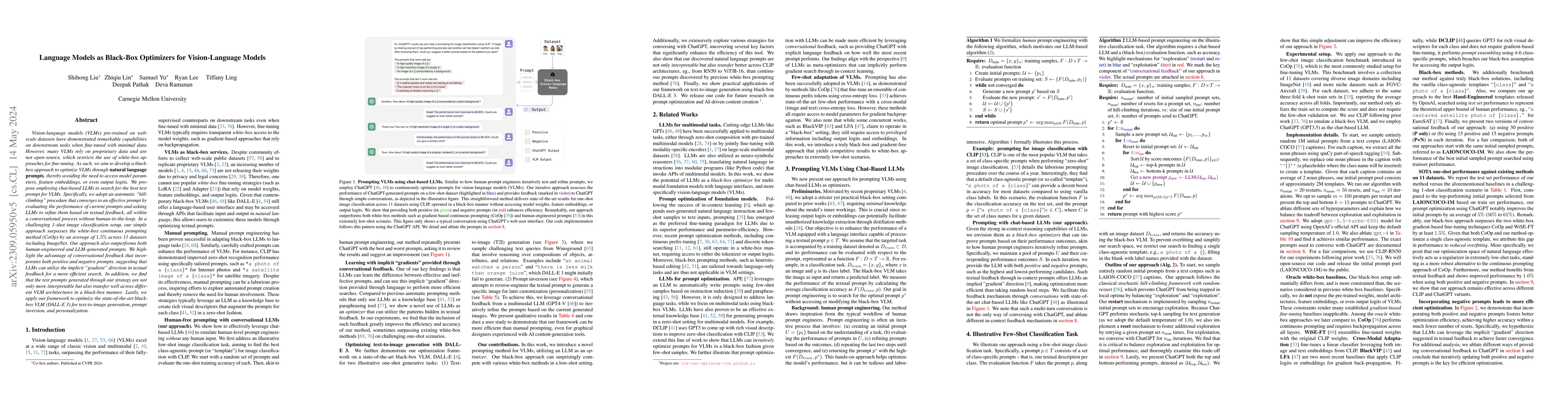 Thumbnail for Language Models as Black-Box Optimizers for Vision-Language Models