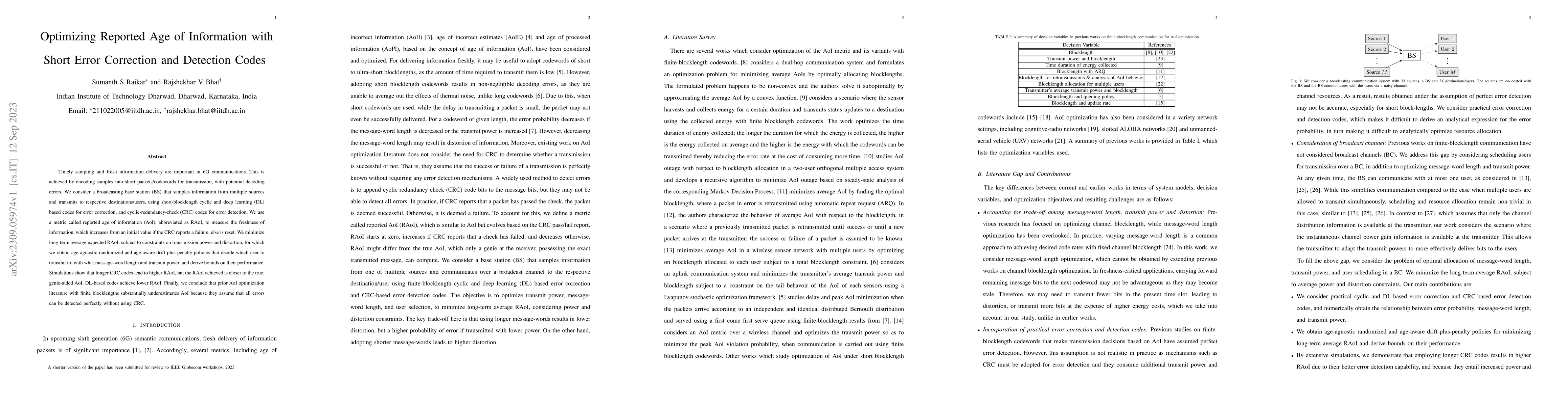Thumbnail for Optimizing Reported Age of Information with Short Error Correction and
  Detection Codes