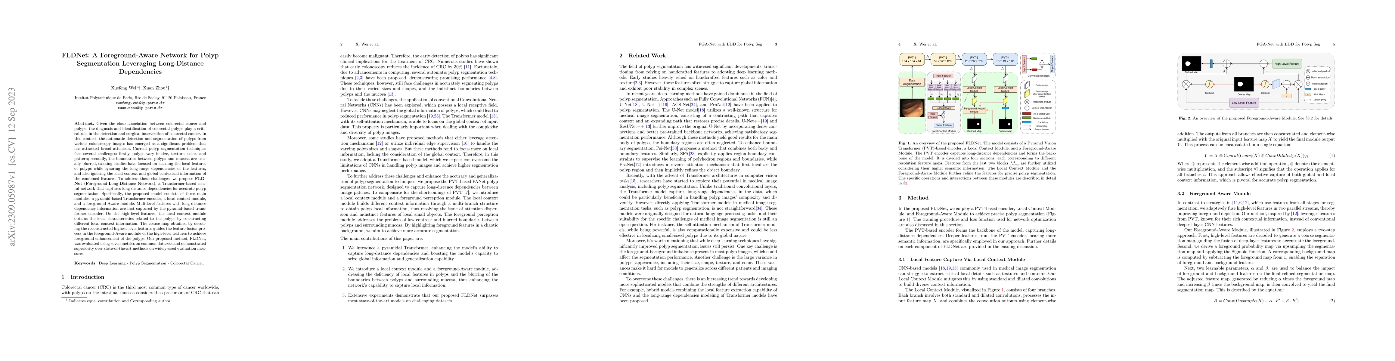 Thumbnail for FLDNet: A Foreground-Aware Network for Polyp Segmentation Leveraging
  Long-Distance Dependencies