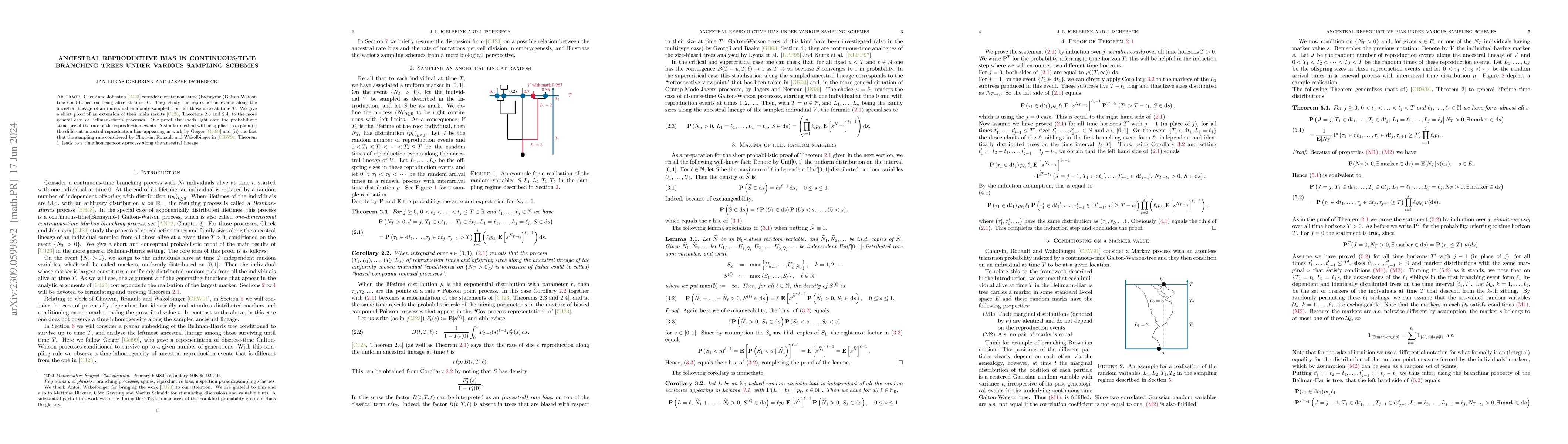 Thumbnail for Ancestral reproductive bias in continuous time branching trees under
  various sampling schemes