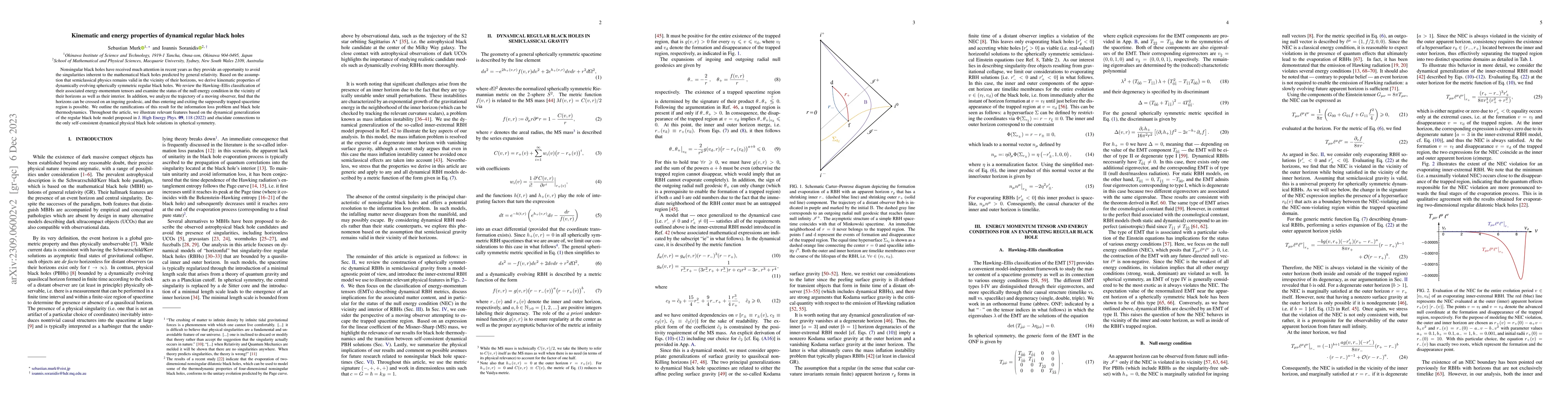 Thumbnail for Kinematic and energy properties of dynamical regular black holes