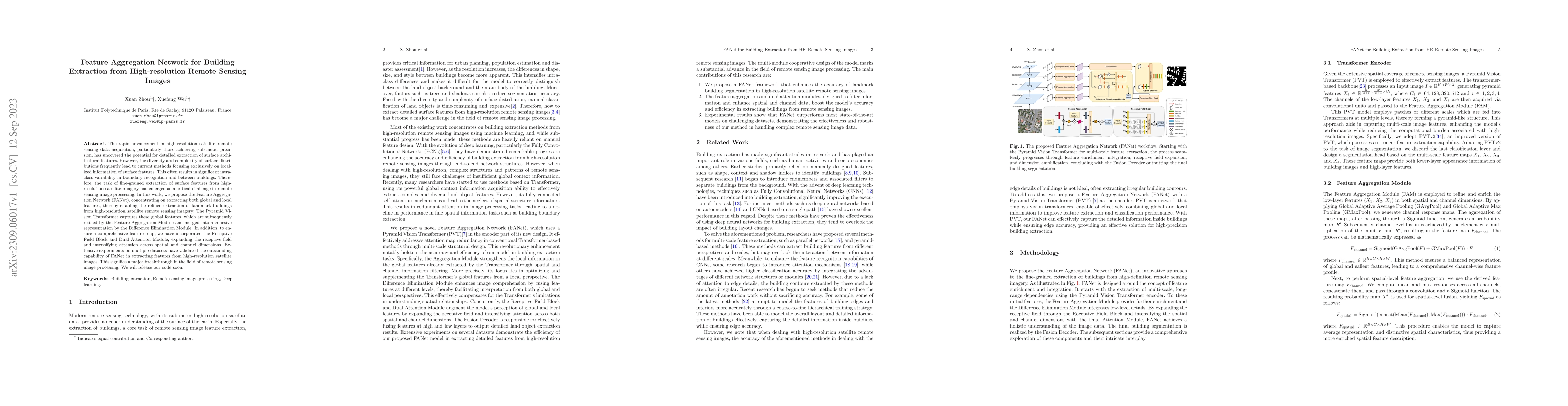 Thumbnail for Feature Aggregation Network for Building Extraction from High-resolution
  Remote Sensing Images