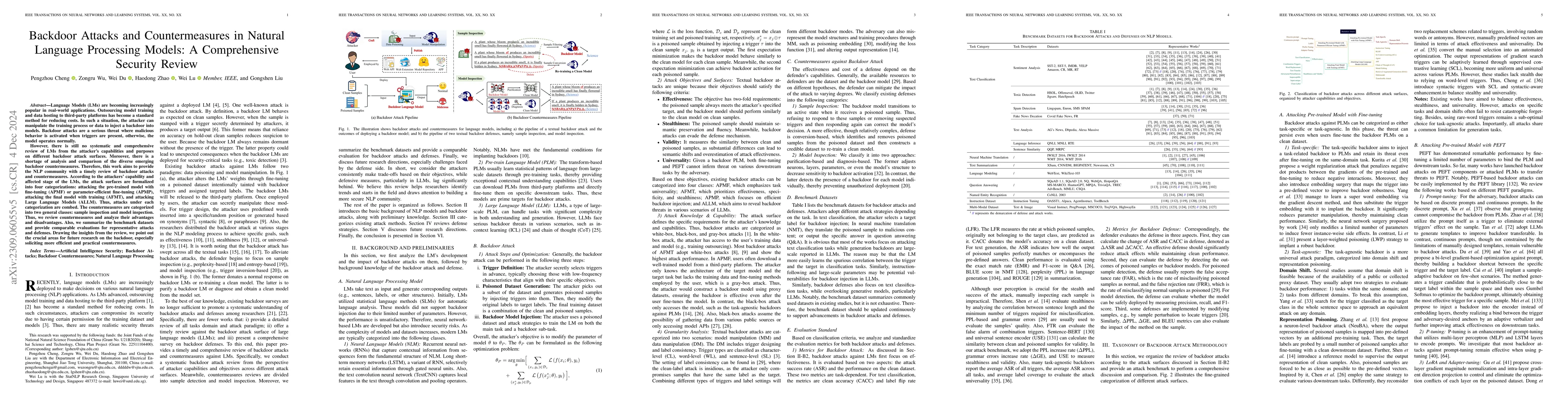 Thumbnail for Backdoor Attacks and Countermeasures in Natural Language Processing
  Models: A Comprehensive Security Review
