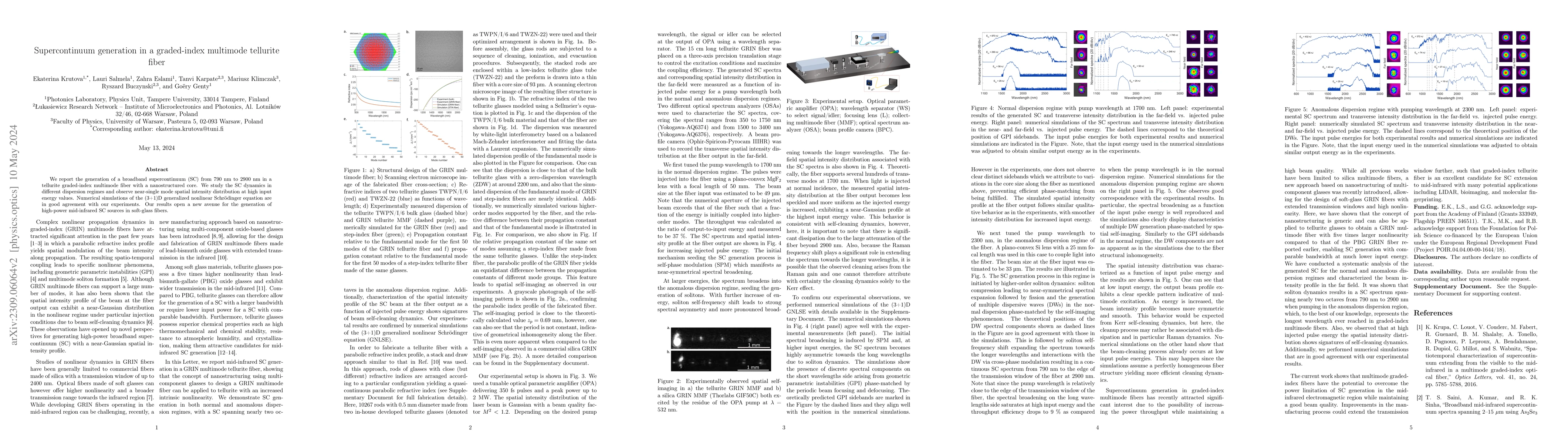 Thumbnail for Supercontinuum generation in a graded-index multimode tellurite fiber