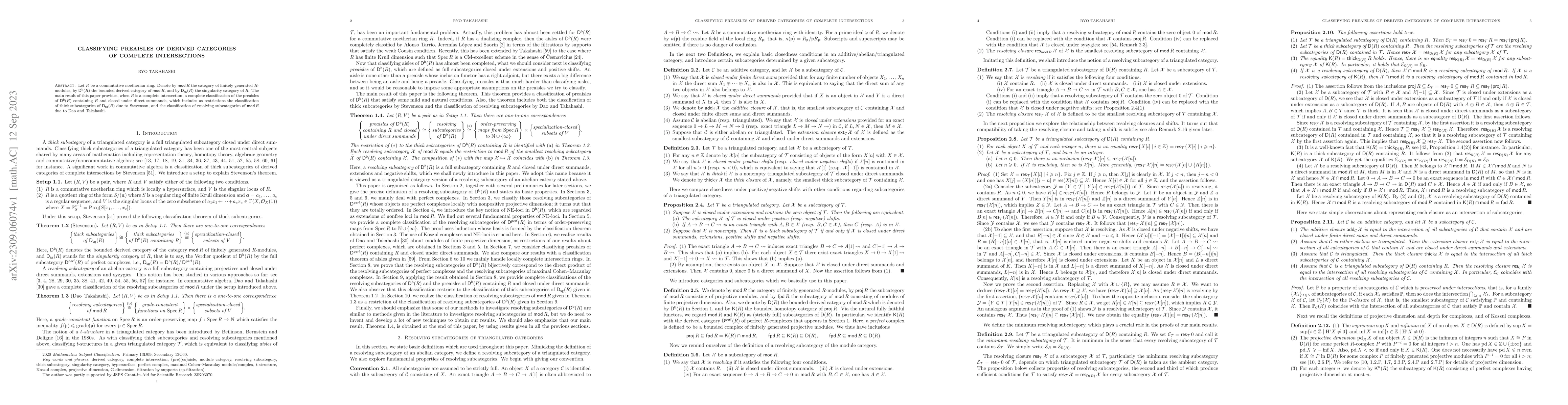Thumbnail for Classifying preaisles of derived categories of complete intersections