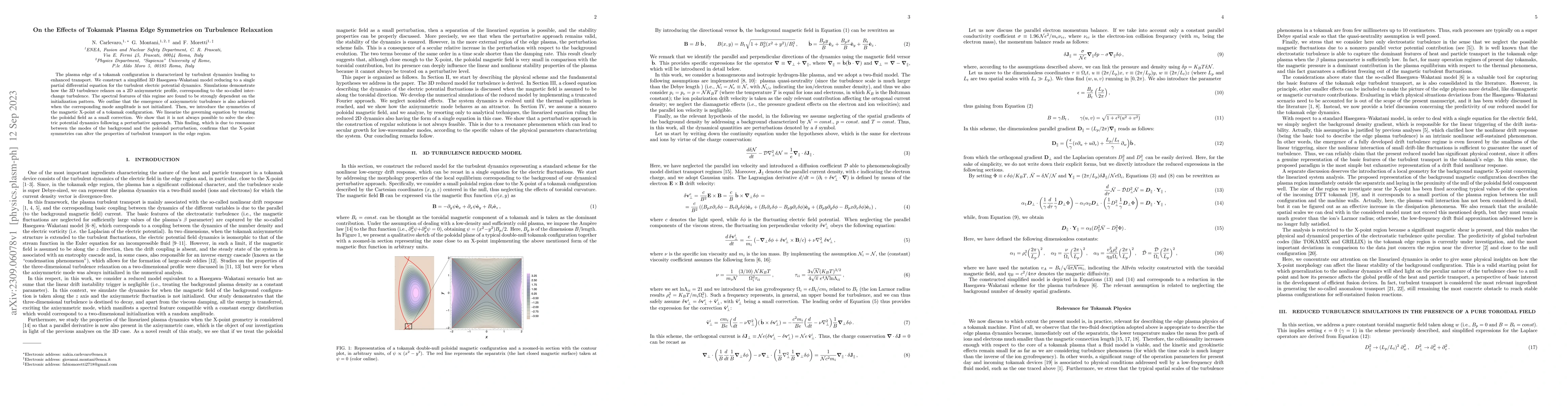 Thumbnail for On the Effects of Tokamak Plasma Edge Symmetries on Turbulence
  Relaxation