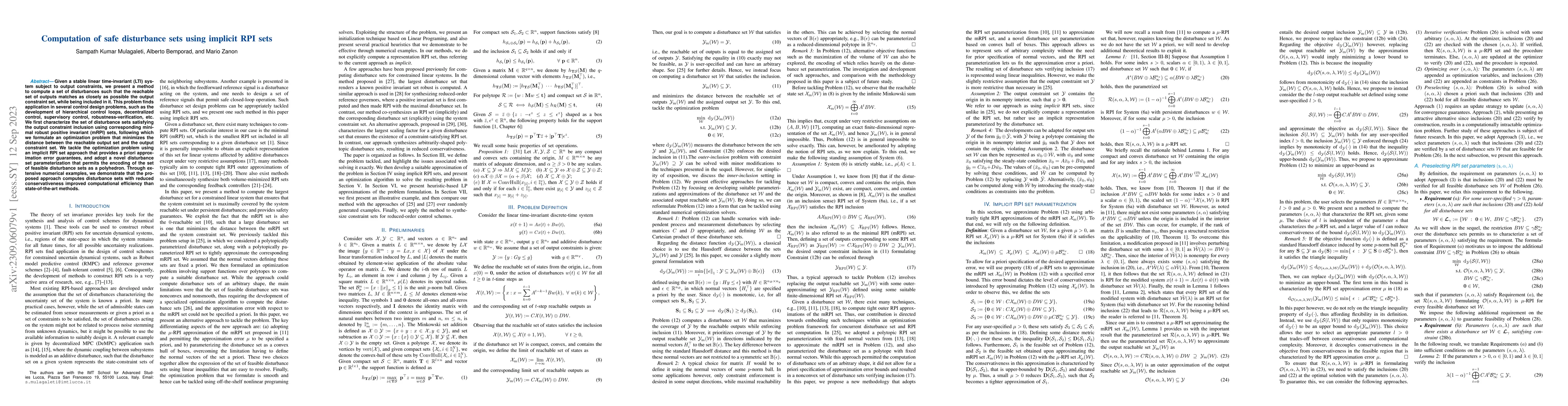 Thumbnail for Computation of safe disturbance sets using implicit RPI sets