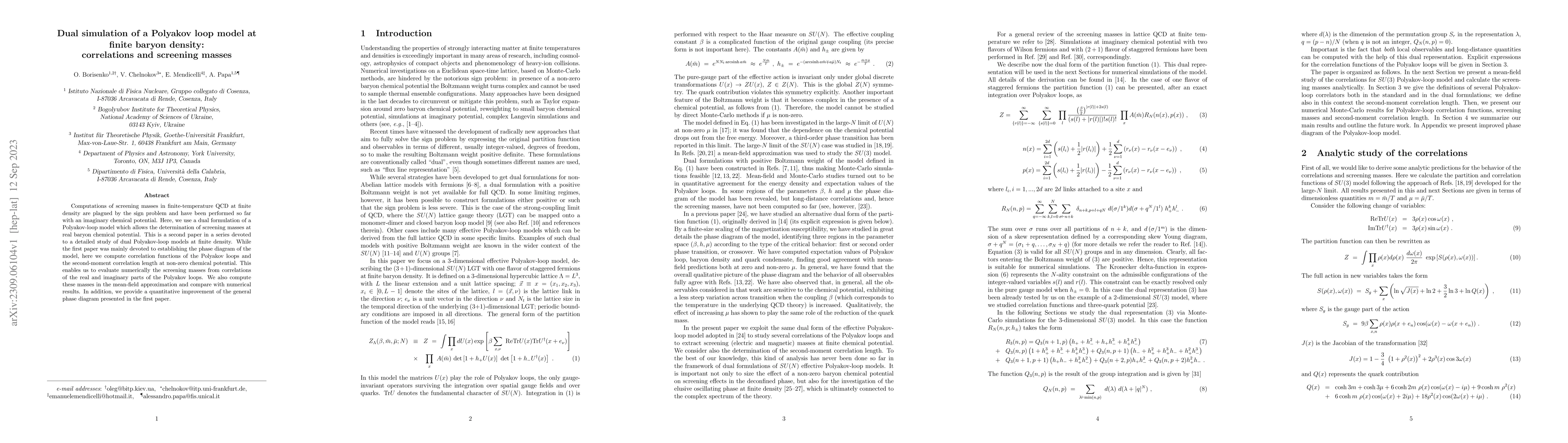 Thumbnail for Dual simulation of a Polyakov loop model at finite baryon density:
  correlations and screening masses