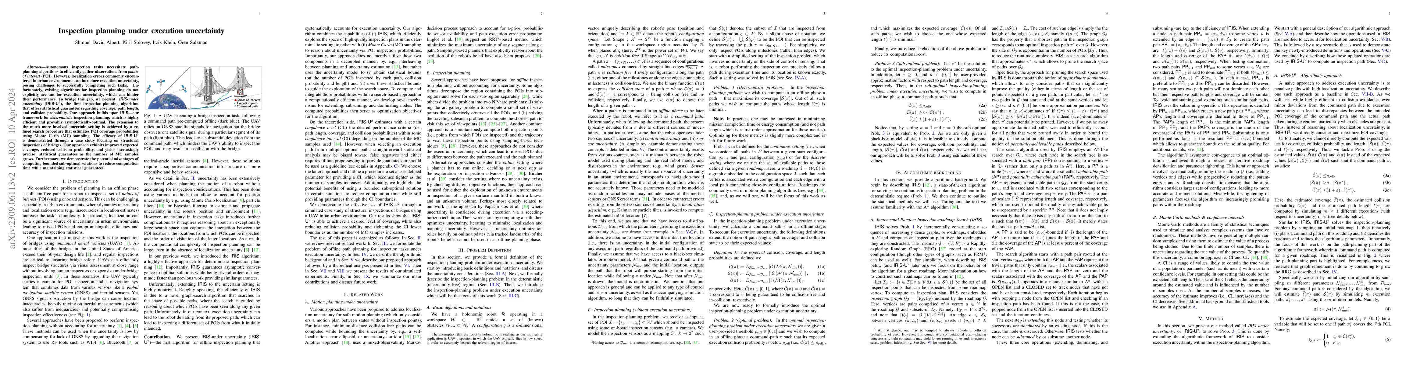 Thumbnail for Inspection planning under execution uncertainty