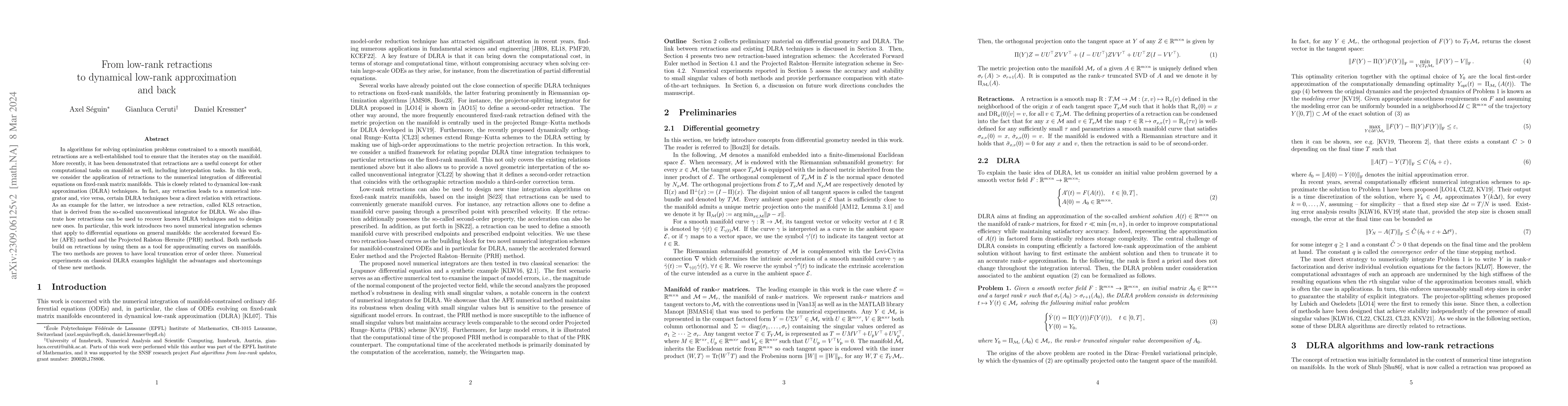 Thumbnail for From low-rank retractions to dynamical low-rank approximation and back