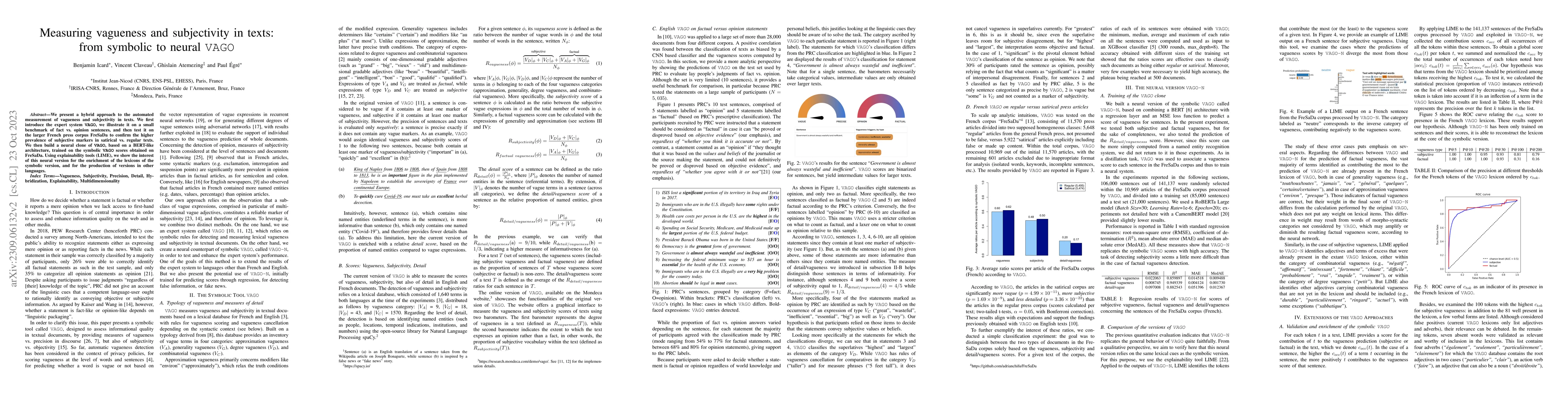 Thumbnail for Measuring vagueness and subjectivity in texts: from symbolic to neural
  VAGO