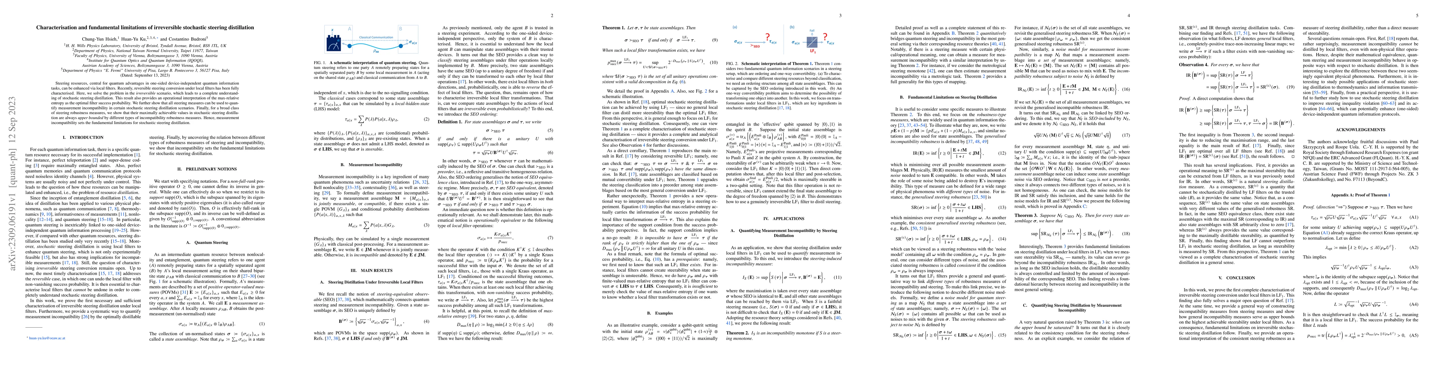 Thumbnail for Characterisation and fundamental limitations of irreversible stochastic
  steering distillation