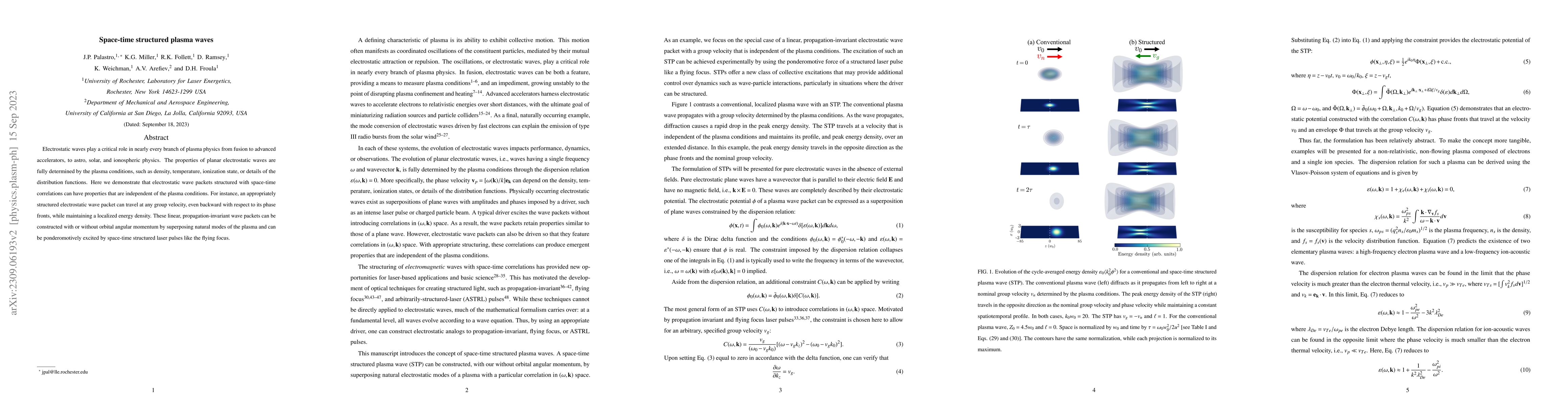 Thumbnail for Space-time structured plasma waves