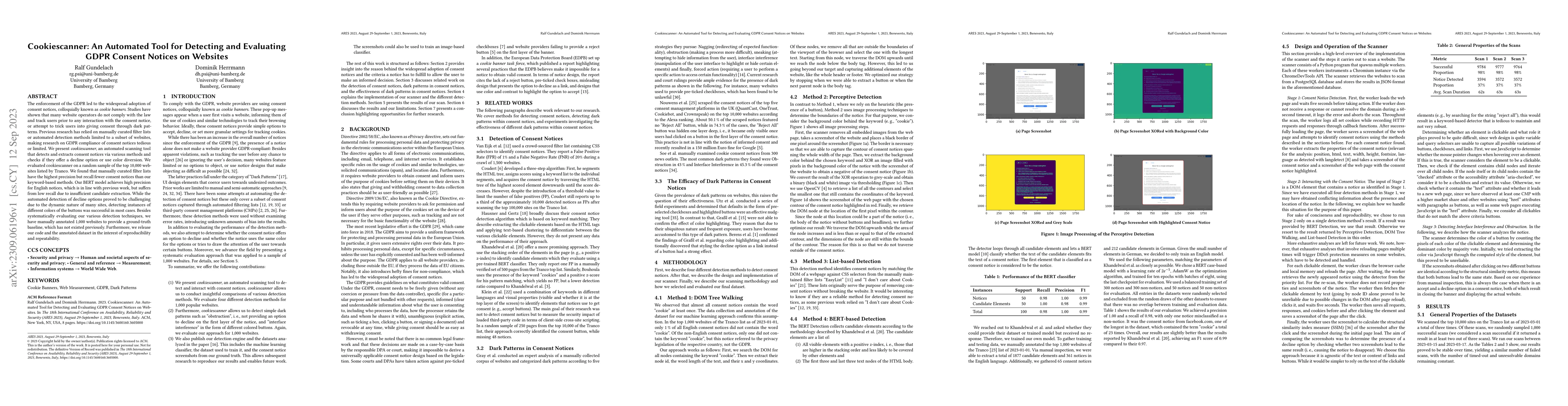 Thumbnail for Cookiescanner: An Automated Tool for Detecting and Evaluating GDPR
  Consent Notices on Websites