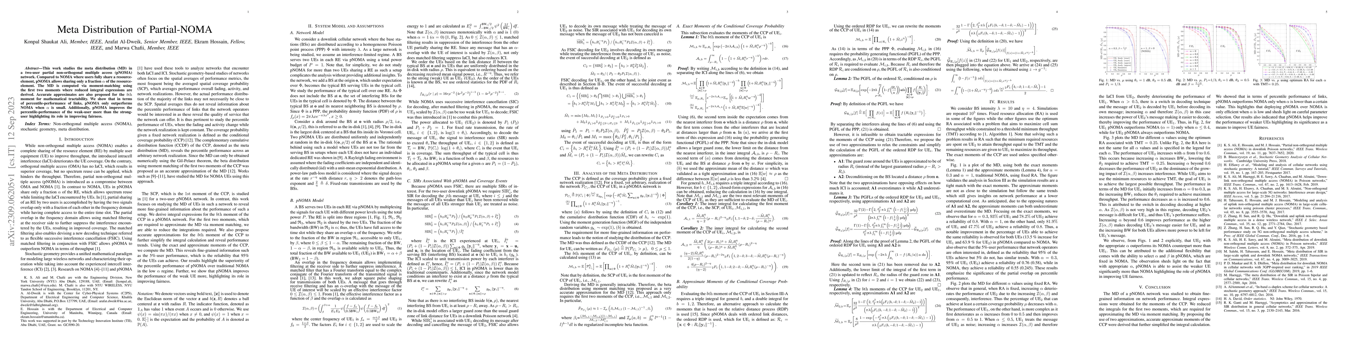 Thumbnail for Meta Distribution of Partial-NOMA