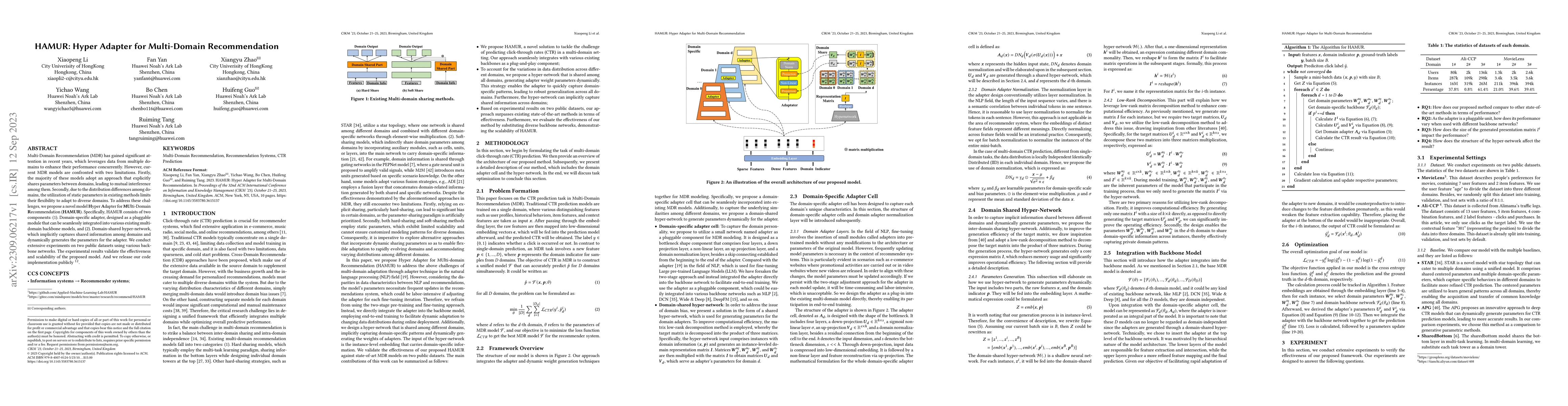 Thumbnail for HAMUR: Hyper Adapter for Multi-Domain Recommendation