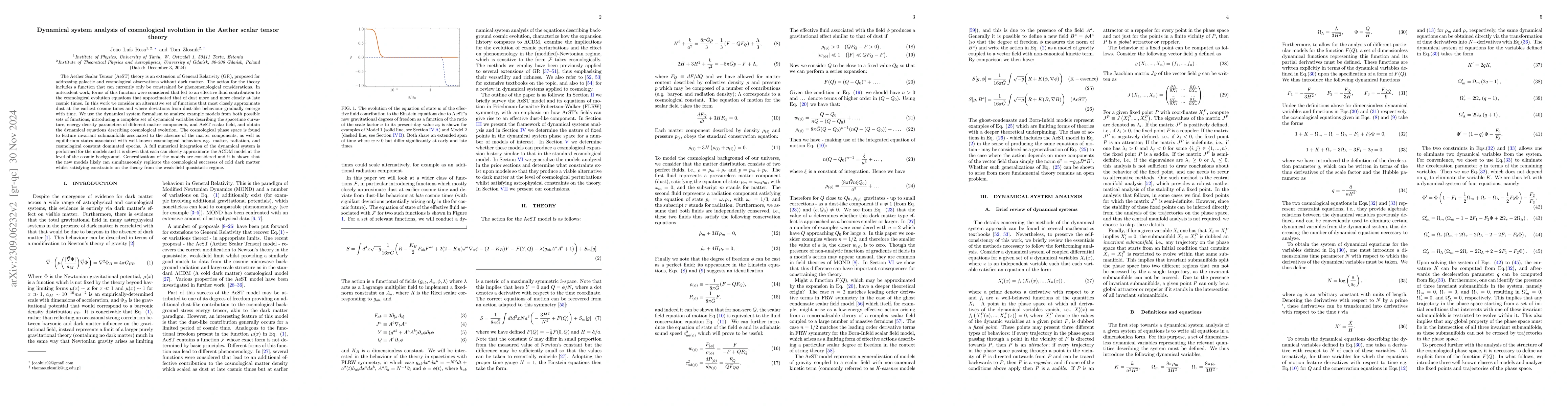 Thumbnail for Dynamical system analysis of cosmological evolution in the Aether scalar
  tensor theory
