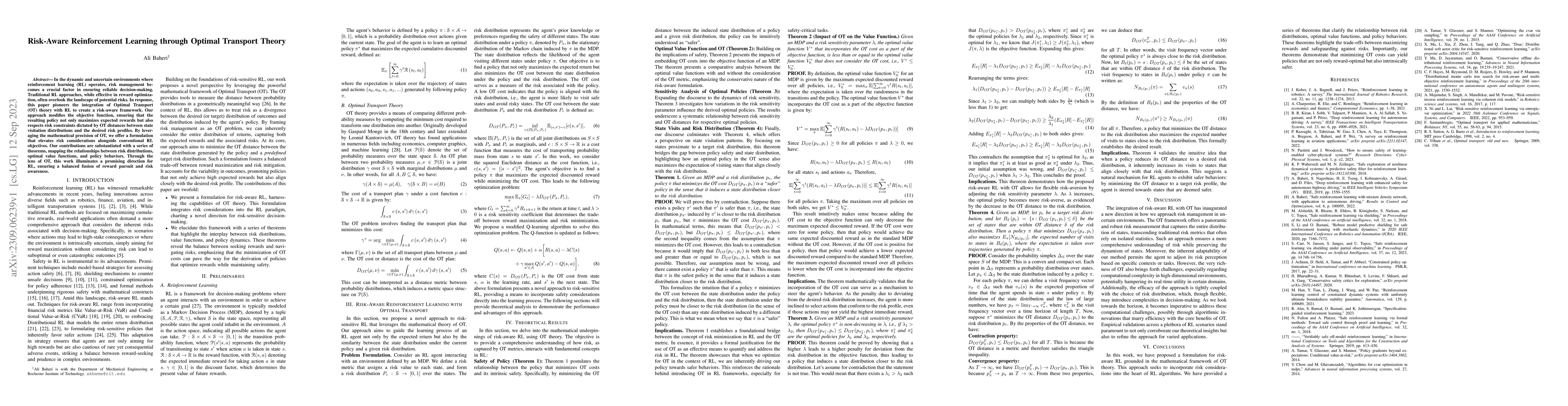 Thumbnail for Risk-Aware Reinforcement Learning through Optimal Transport Theory