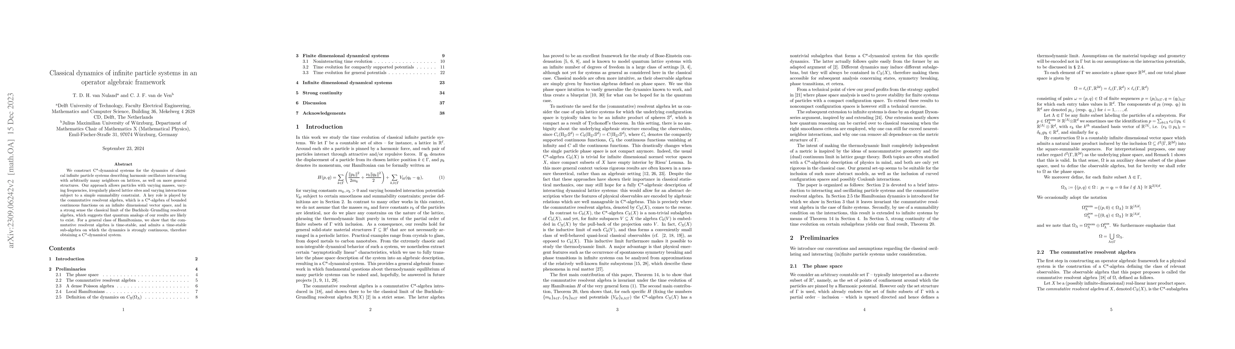 Thumbnail for Classical dynamics of infinite particle systems in an operator algebraic
  framework