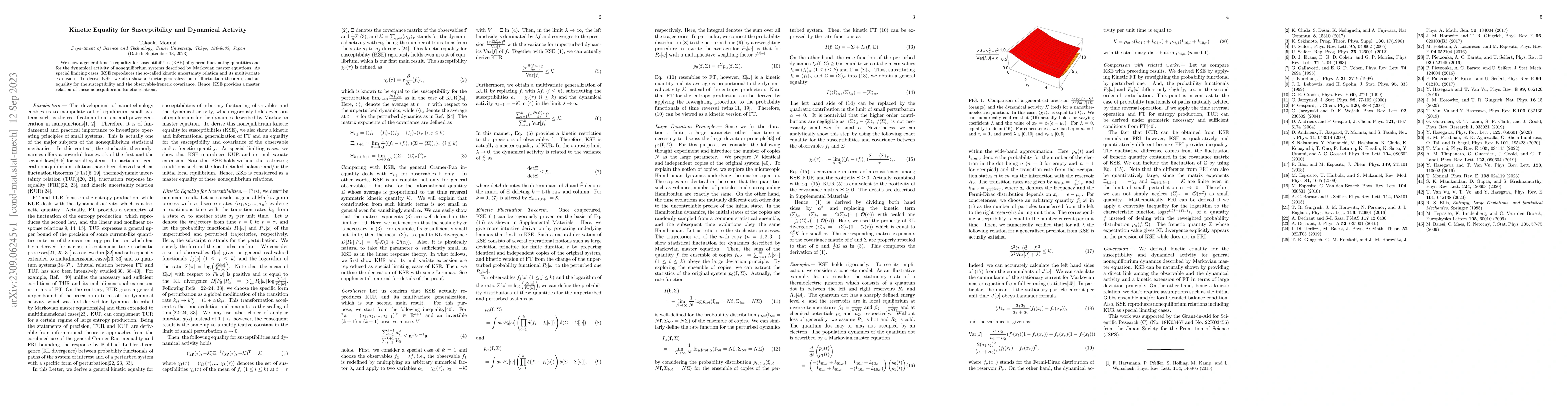 Thumbnail for Kinetic Equality for Susceptibility and Dynamical Activity