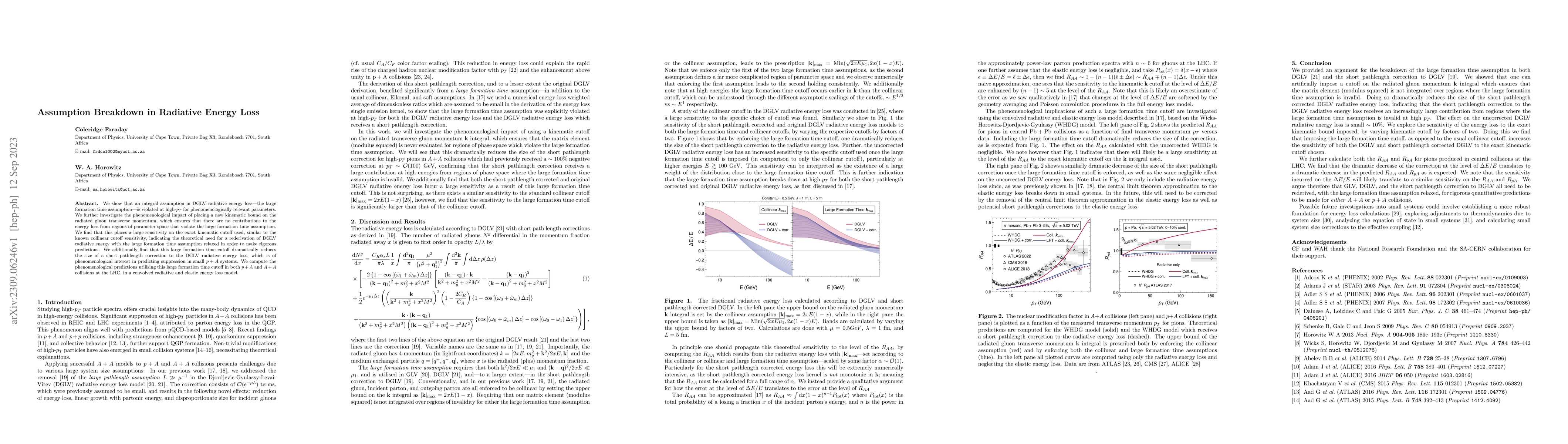 Thumbnail for Assumption Breakdown in Radiative Energy Loss