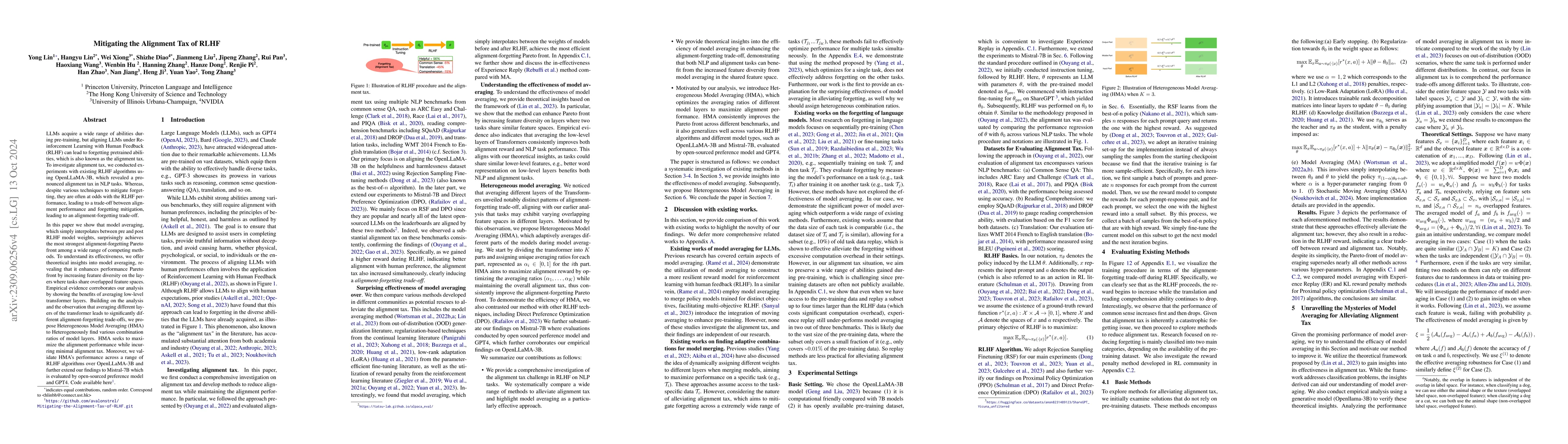 Thumbnail for Mitigating the Alignment Tax of RLHF