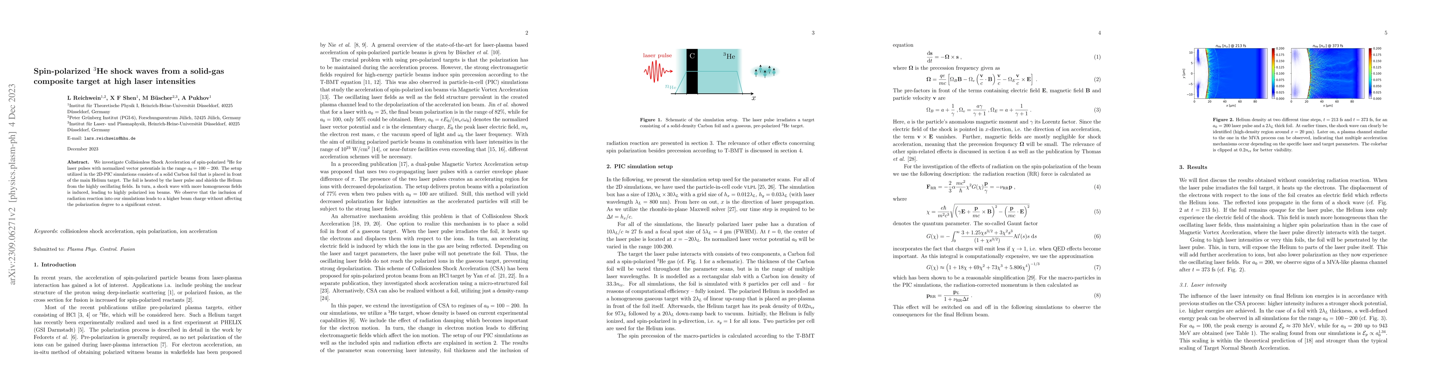 Thumbnail for Spin-polarized ${}^3$He shock waves from a solid-gas composite target at
  high laser intensities