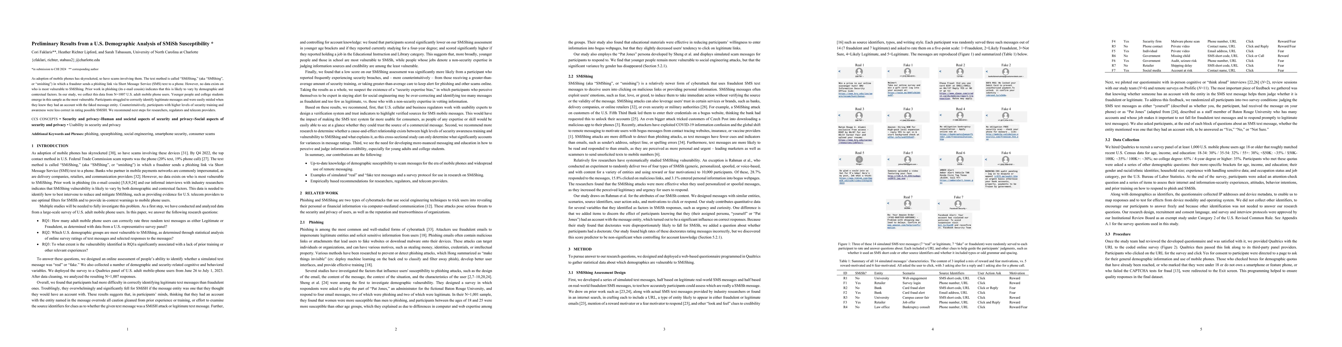 Thumbnail for Preliminary Results from a U.S. Demographic Analysis of SMiSh
  Susceptibility