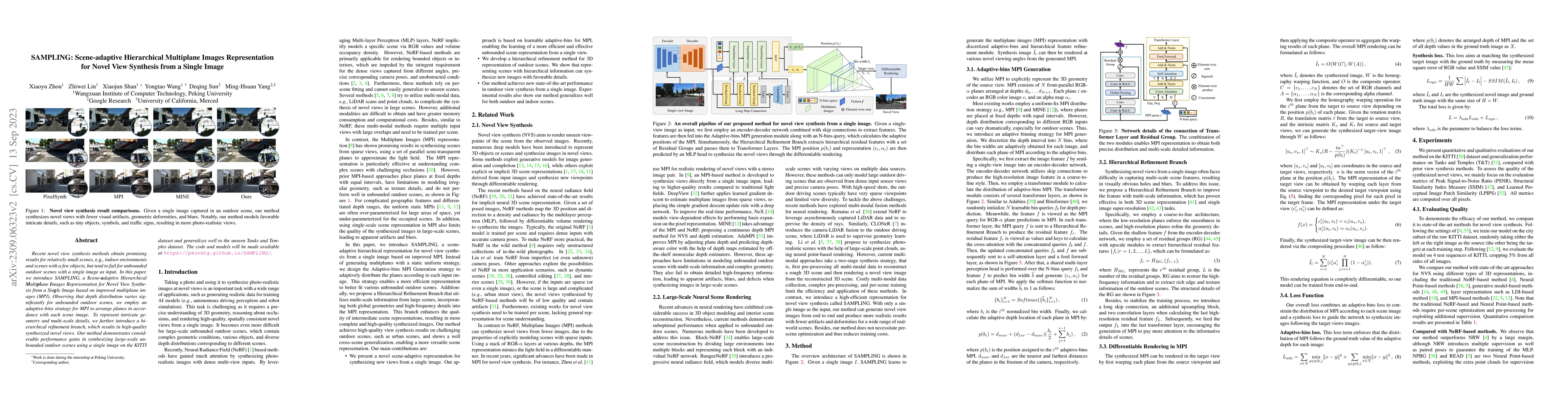 Thumbnail for SAMPLING: Scene-adaptive Hierarchical Multiplane Images Representation
  for Novel View Synthesis from a Single Image