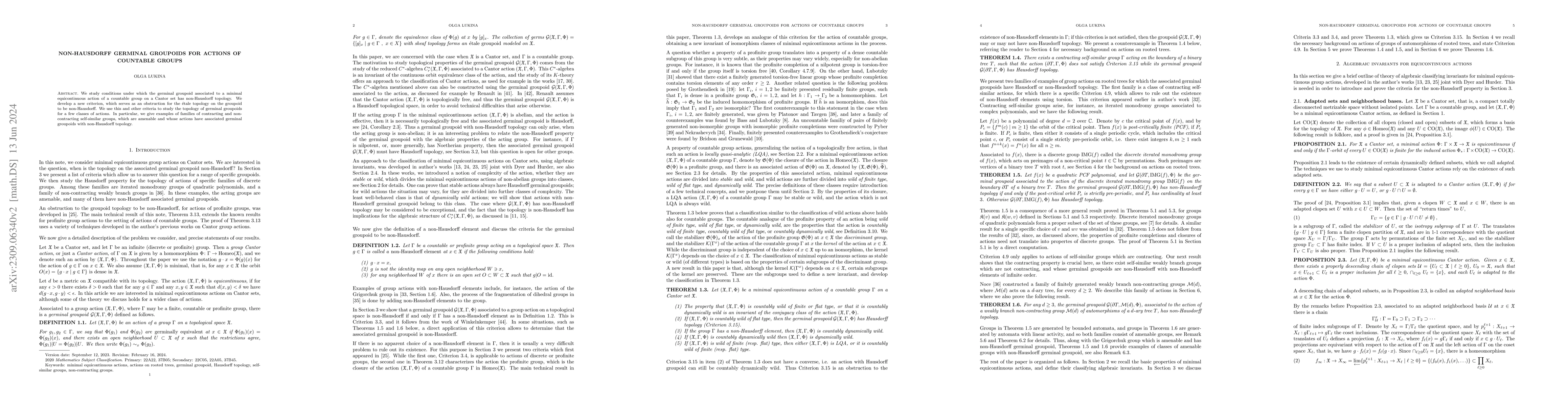 Thumbnail for Non-Hausdorff germinal groupoids for actions of countable groups