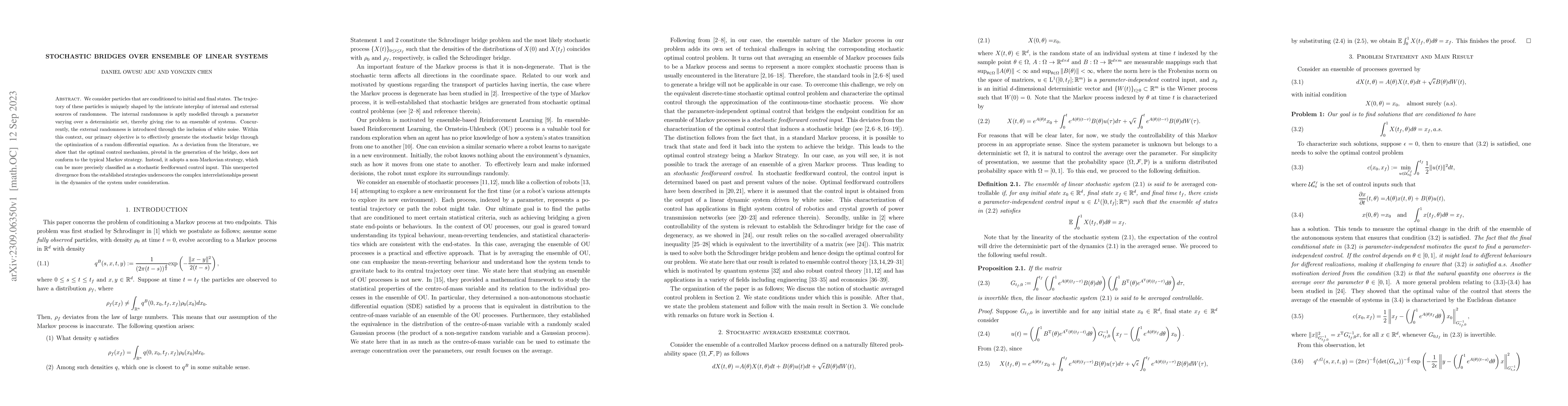 Thumbnail for Stochastic Bridges over Ensemble of Linear Systems