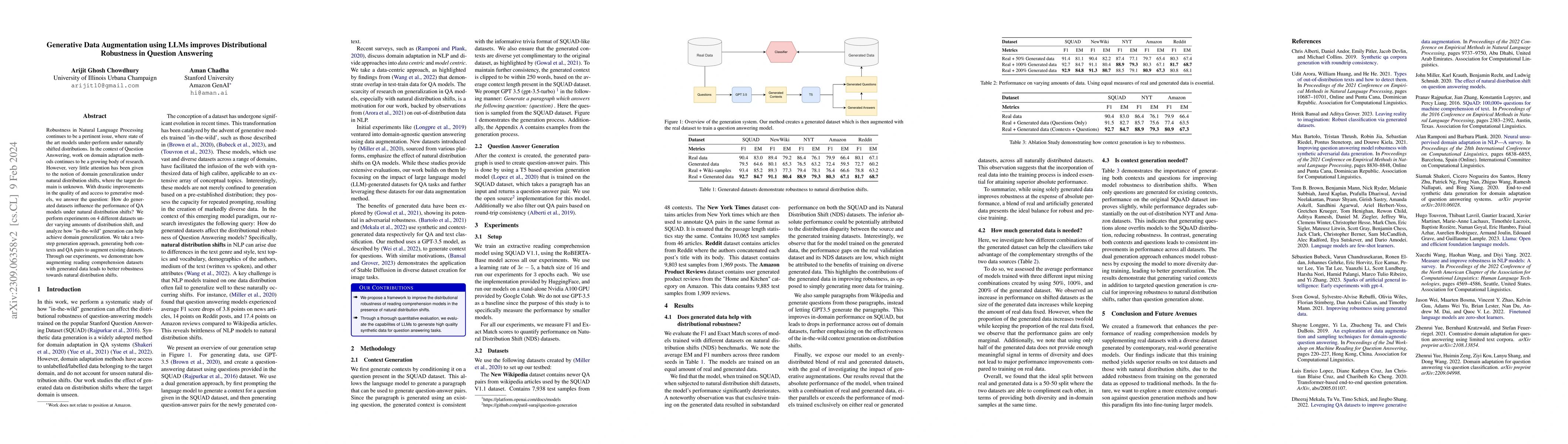 Thumbnail for Generative Data Augmentation using LLMs improves Distributional
  Robustness in Question Answering