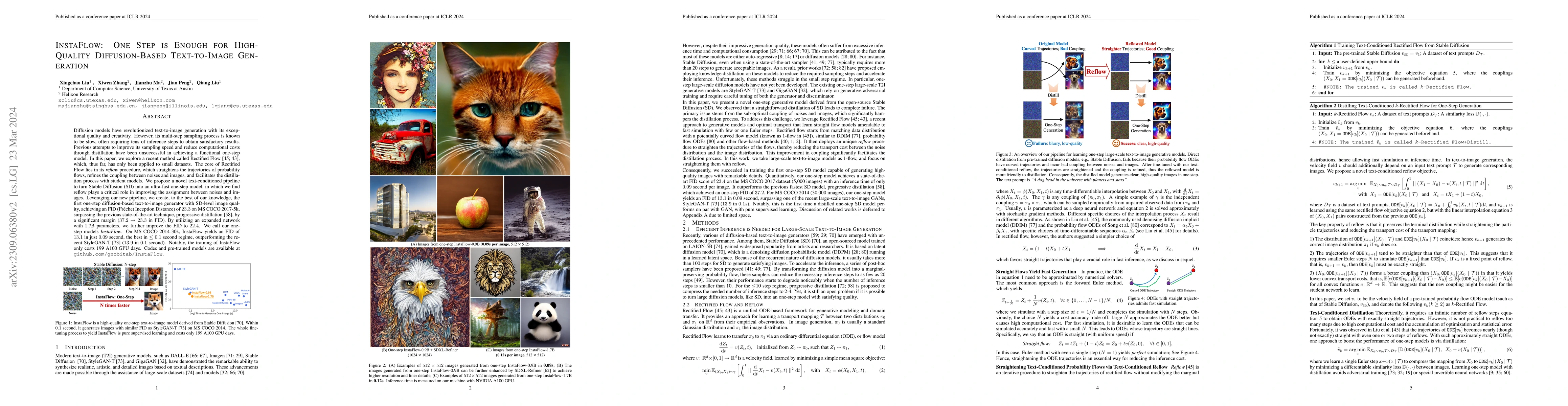 Thumbnail for InstaFlow: One Step is Enough for High-Quality Diffusion-Based
  Text-to-Image Generation