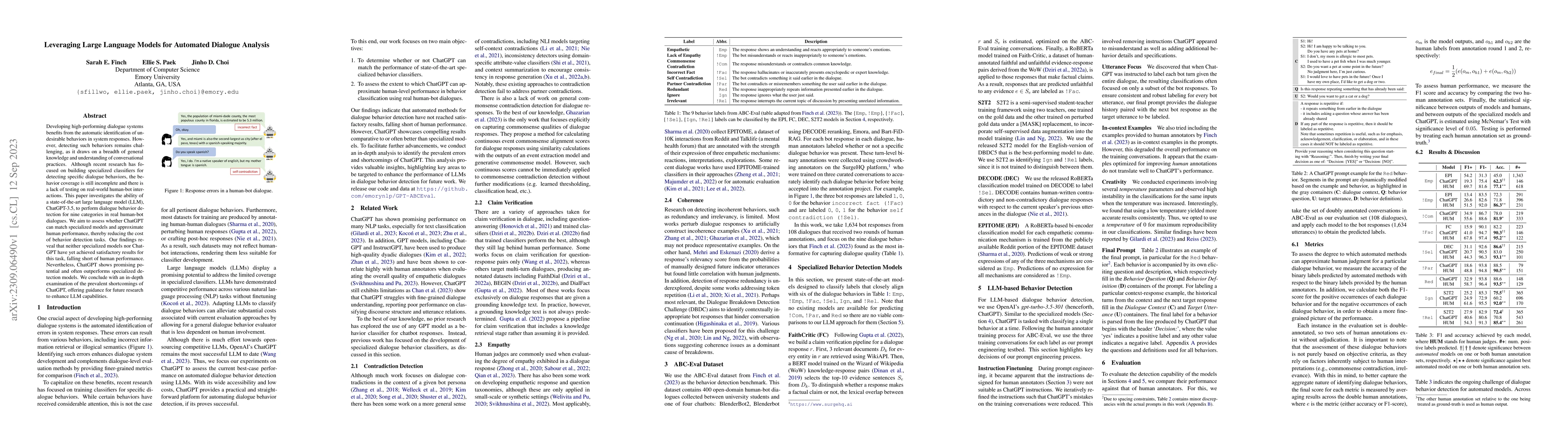 Thumbnail for Leveraging Large Language Models for Automated Dialogue Analysis
