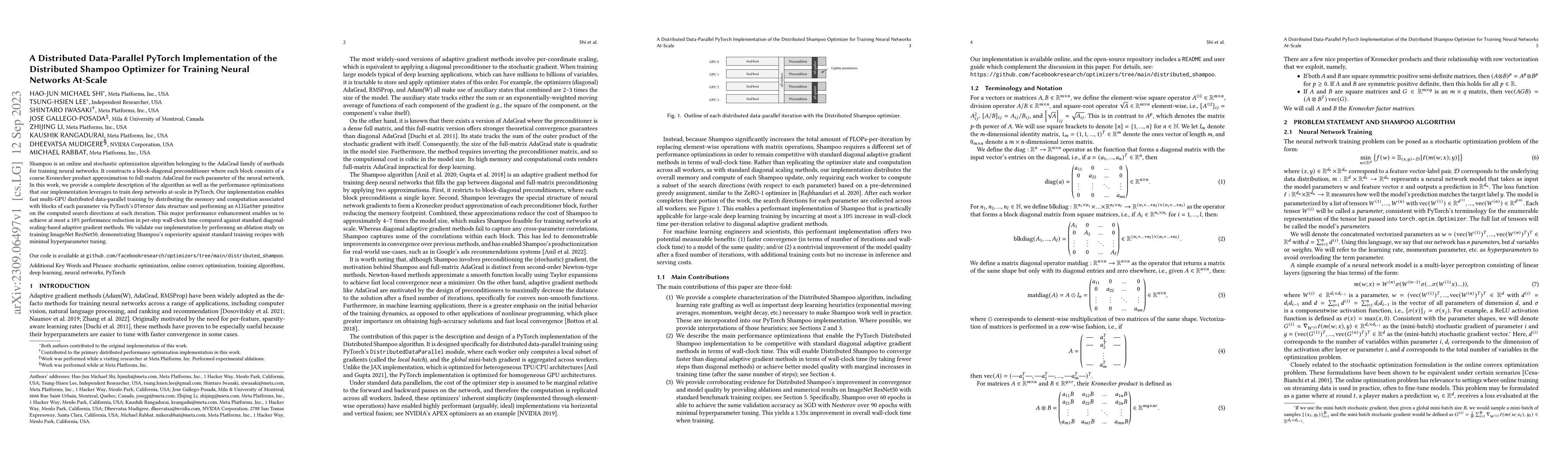 Thumbnail for A Distributed Data-Parallel PyTorch Implementation of the Distributed
  Shampoo Optimizer for Training Neural Networks At-Scale