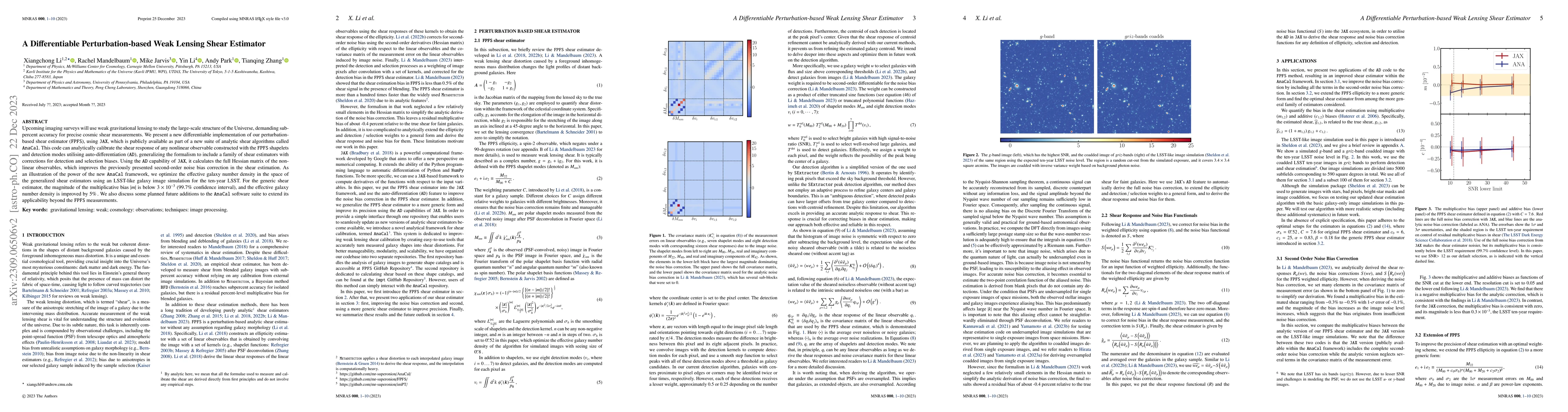 Thumbnail for A Differentiable Perturbation-based Weak Lensing Shear Estimator