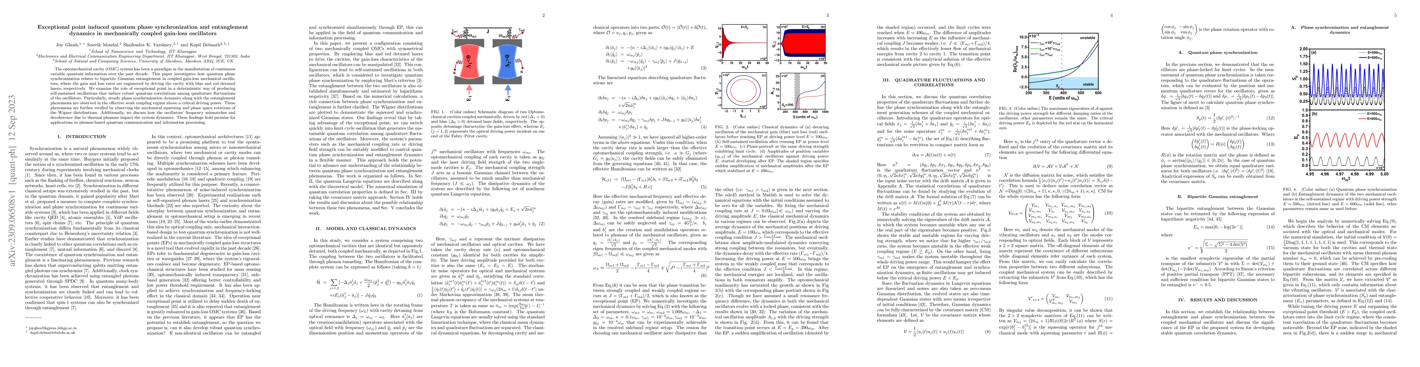 Thumbnail for Exceptional point induced quantum phase synchronization and entanglement
  dynamics in mechanically coupled gain-loss oscillators