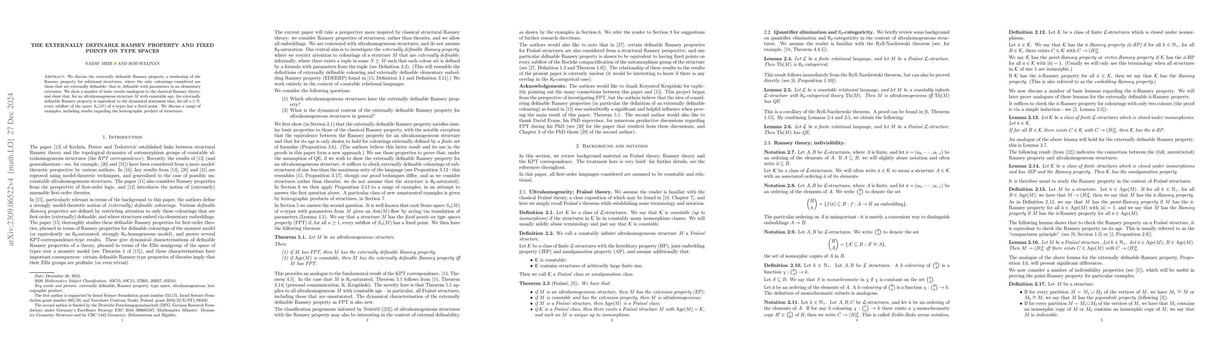 Thumbnail for The externally definable Ramsey property and fixed points on type spaces